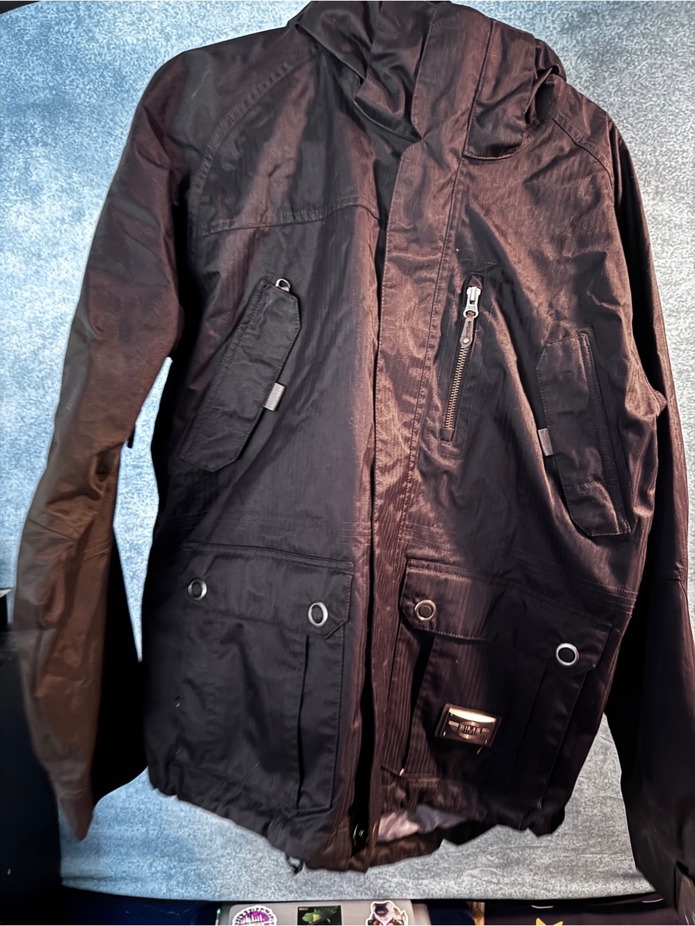 Sims pro Men's Black Hooded Snowboarding Jacket
